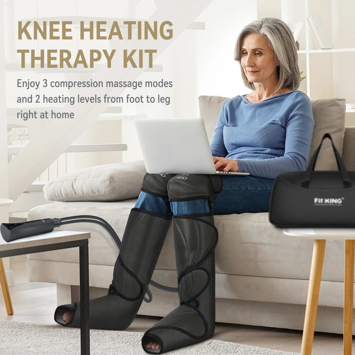 Therapeutic Leg and Foot Massager with Knee Heat | FT-011A