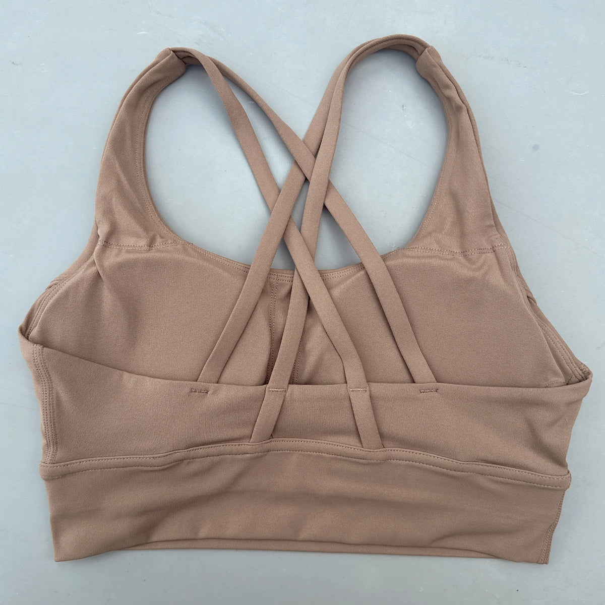 Solid Color Soft Cross Back Women Fitness Bra Tights Yoga Vest High Strength Shockproof Gym Sports Top Push up with Chest Pad