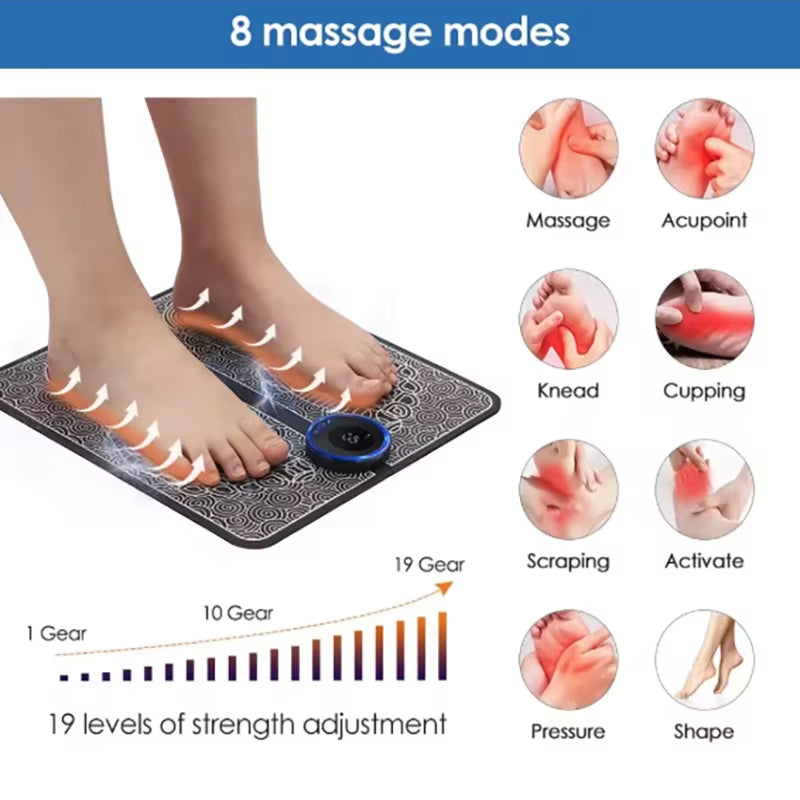 Electric Foot Massager Pad Muscle Massage Relaxation Trainer for Massage Fitness Outdoor Sport Home Family Relax
