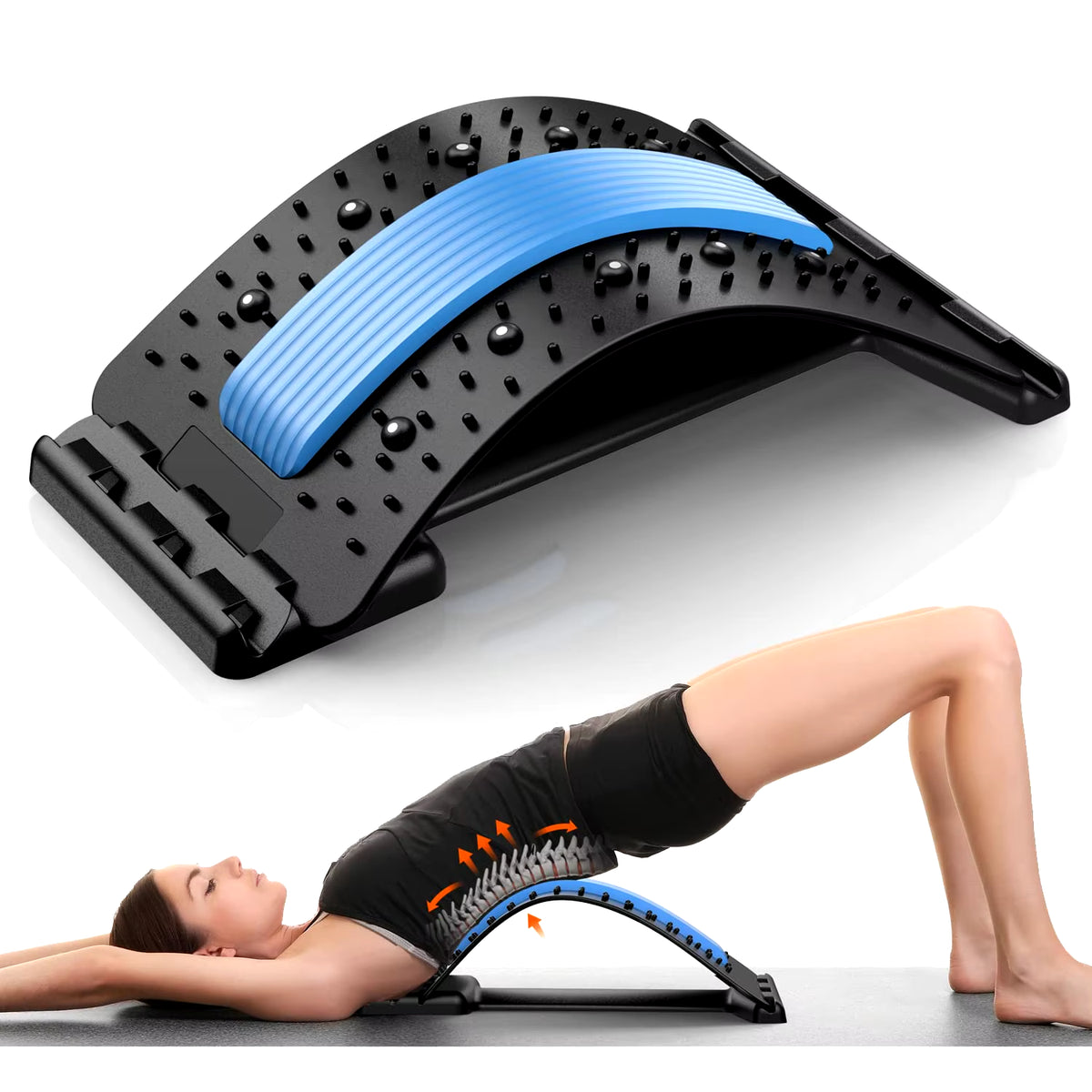 Back Stretcher for Back Pain Relief Multi-Level Back Cracker Board, Lower and Upper Back Support for Herniated Disc Fitness Yoga
