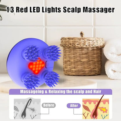 Electric Hair Scalp Massager Kneading 100 Massage Nodes, Portable Head Massager Waterproof Handheld Head Hair Growth Stress Rela
