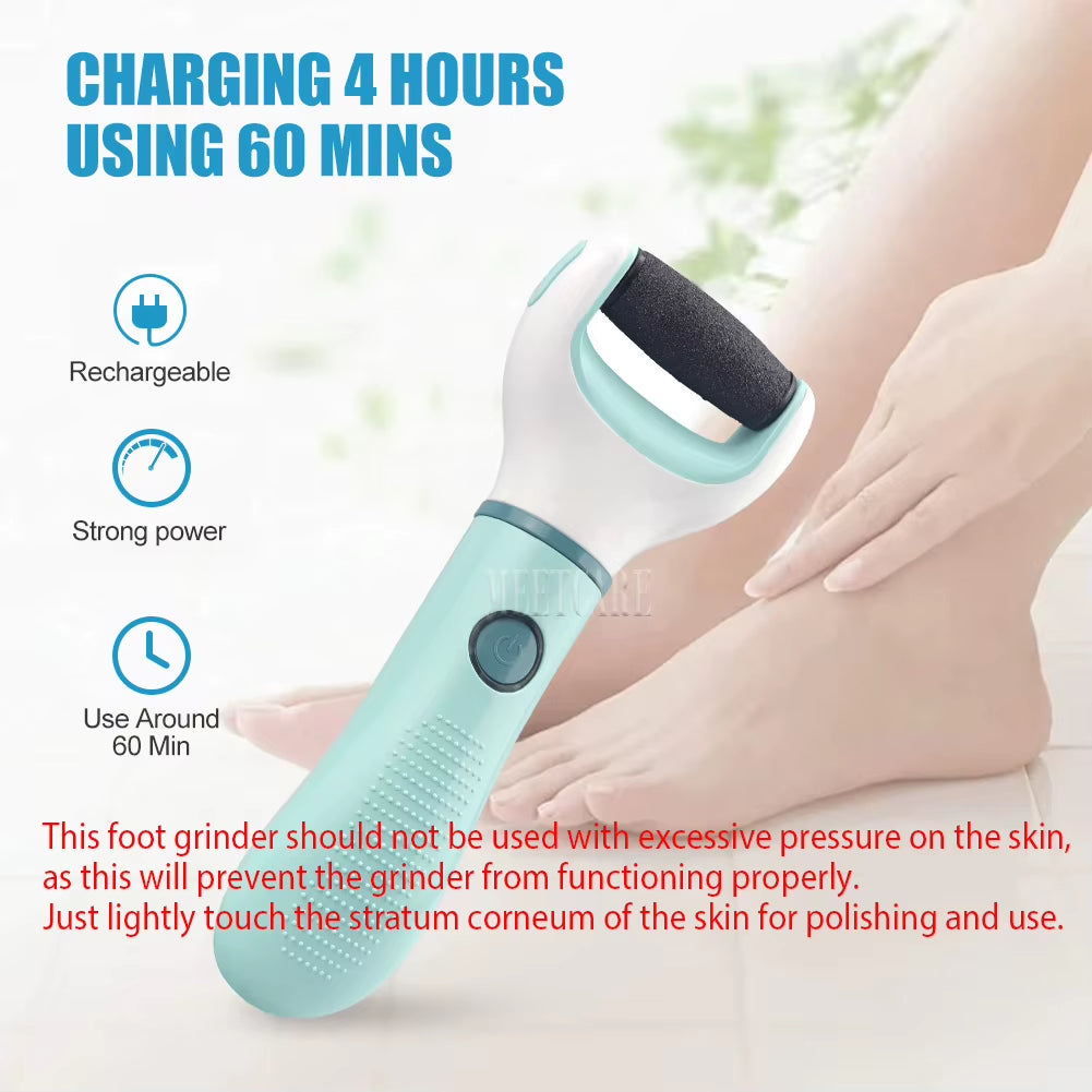 Electric Foot Grinder Auto Wireless Remove Dead Skin Calluses Cracks Hard Cracked Skin Pedicure Tool Waterproof Foot Cleaner