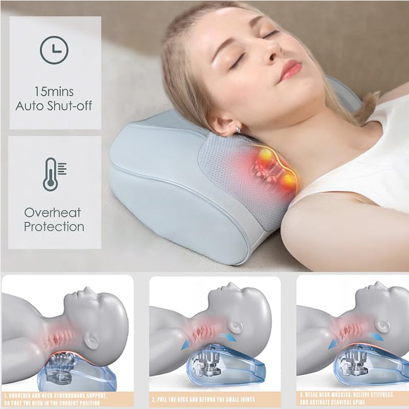 Massager Pillow with Heat and Deep Tissue Kneading for Body Pain Relief, Which Can Relax Waist, Shoulder and Foot, Easily Relieve Pressure at Home