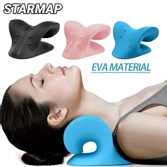 Neck Shoulder Stretcher Relaxer Cervical Spine Stretch Muscle Relaxation Traction Device Massage Pillow Correction Chiropractic