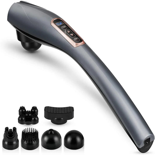 Back Massager Cordless Handheld Back Massager Handheld Electric Heat Deep Kneading Tissue for Full Body Pain Relief