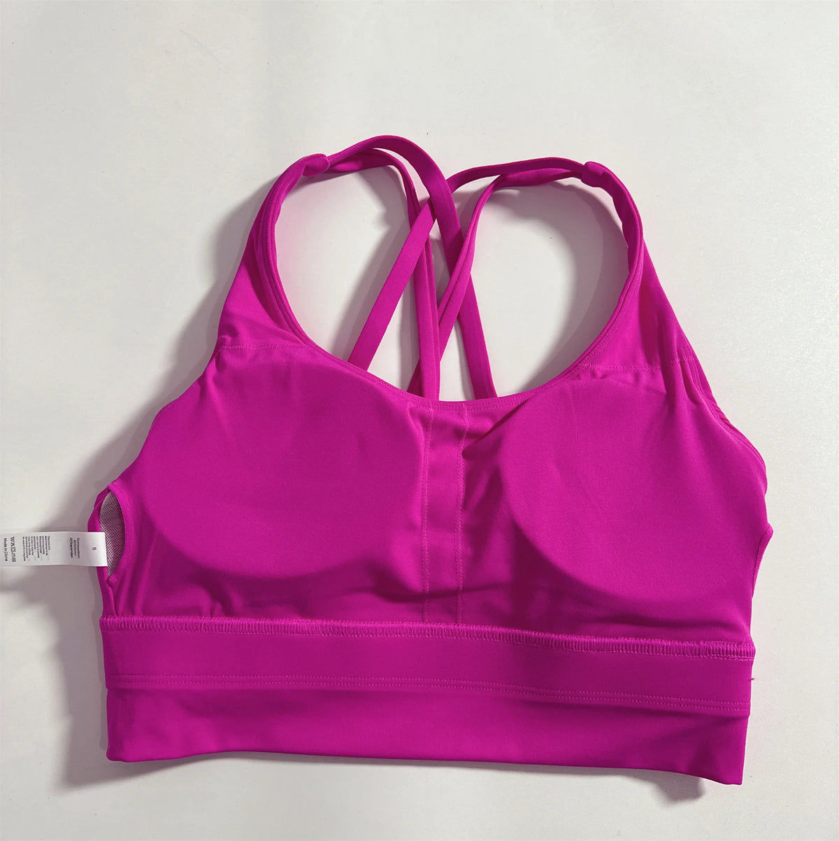Solid Color Soft Cross Back Women Fitness Bra Tights Yoga Vest High Strength Shockproof Gym Sports Top Push up with Chest Pad