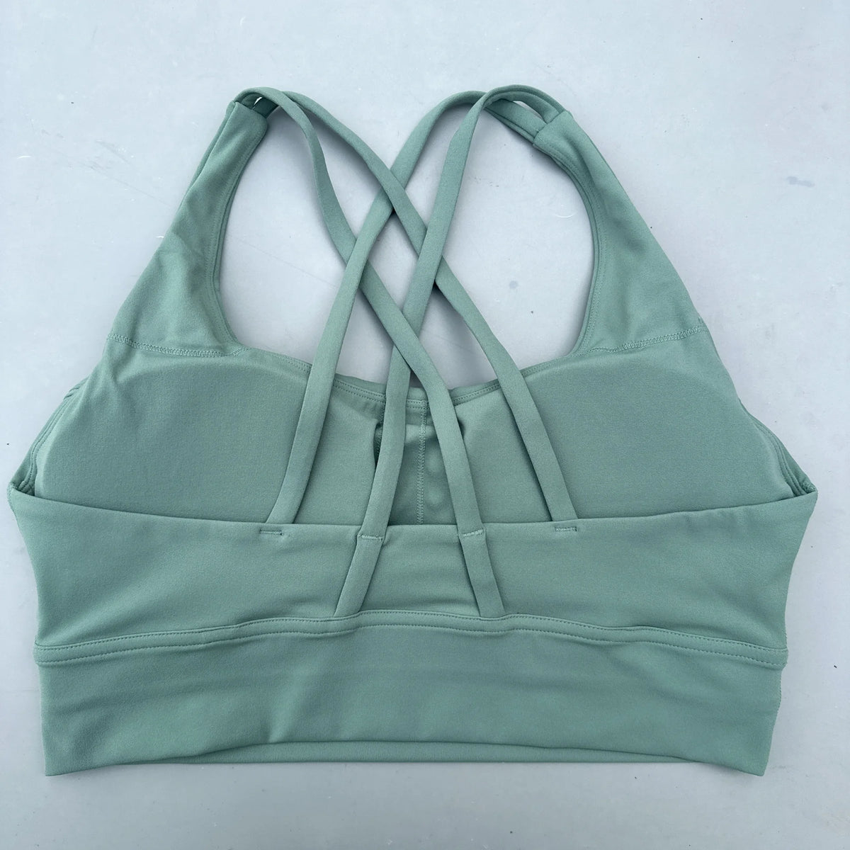 Solid Color Soft Cross Back Women Fitness Bra Tights Yoga Vest High Strength Shockproof Gym Sports Top Push up with Chest Pad