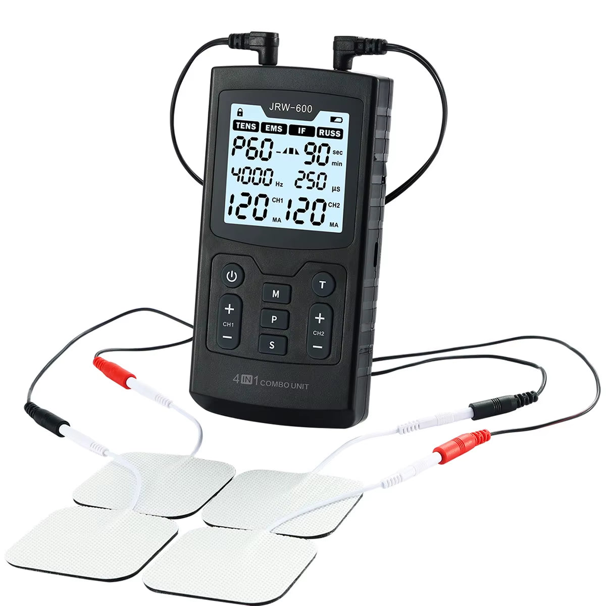 60 Massage Modes 4 in 1 Electric Muscle Stimulator Combo Physiotherapy Therapy 4000Hz EMS IFC RUSS TENS Pulse Electrostimulator