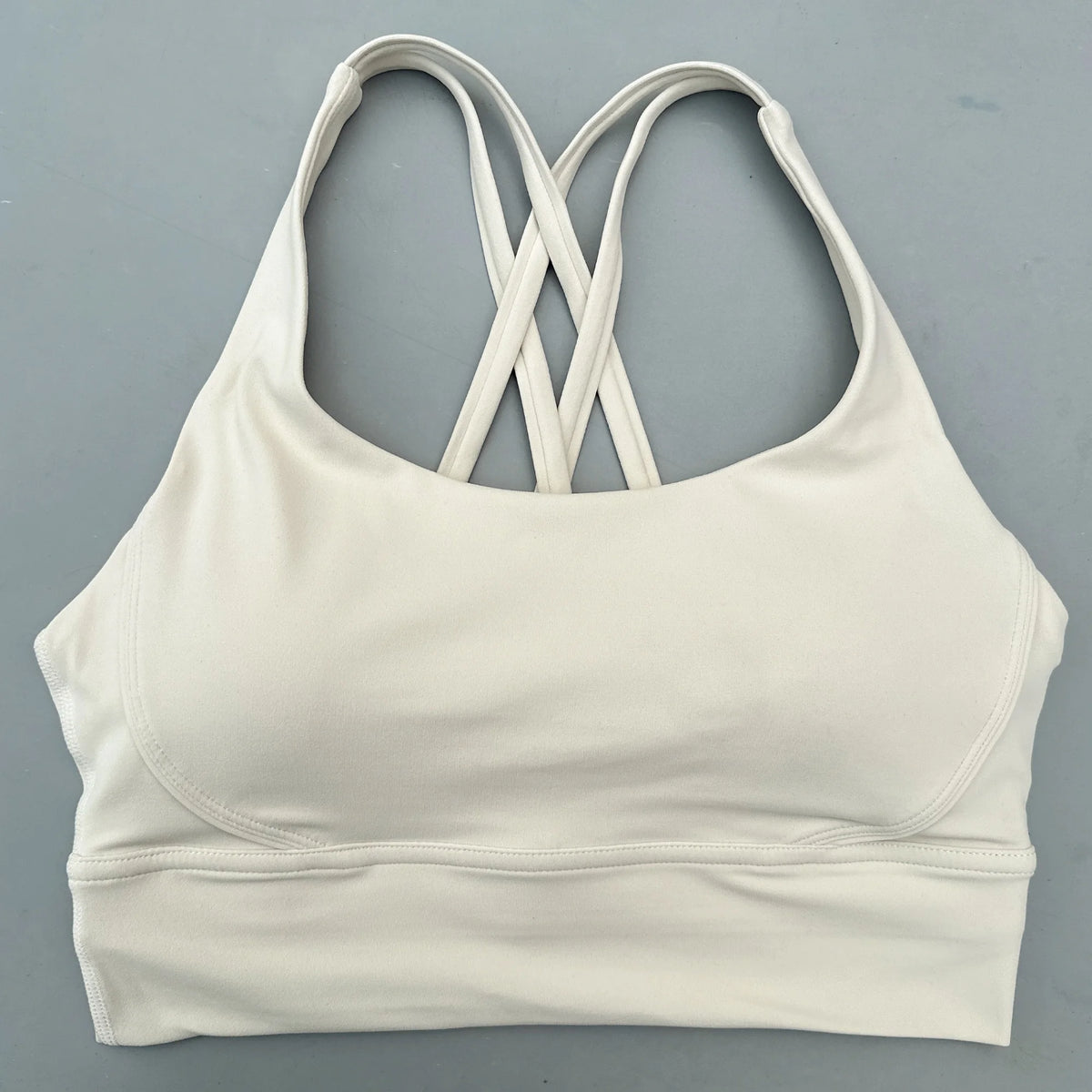 Solid Color Soft Cross Back Women Fitness Bra Tights Yoga Vest High Strength Shockproof Gym Sports Top Push up with Chest Pad