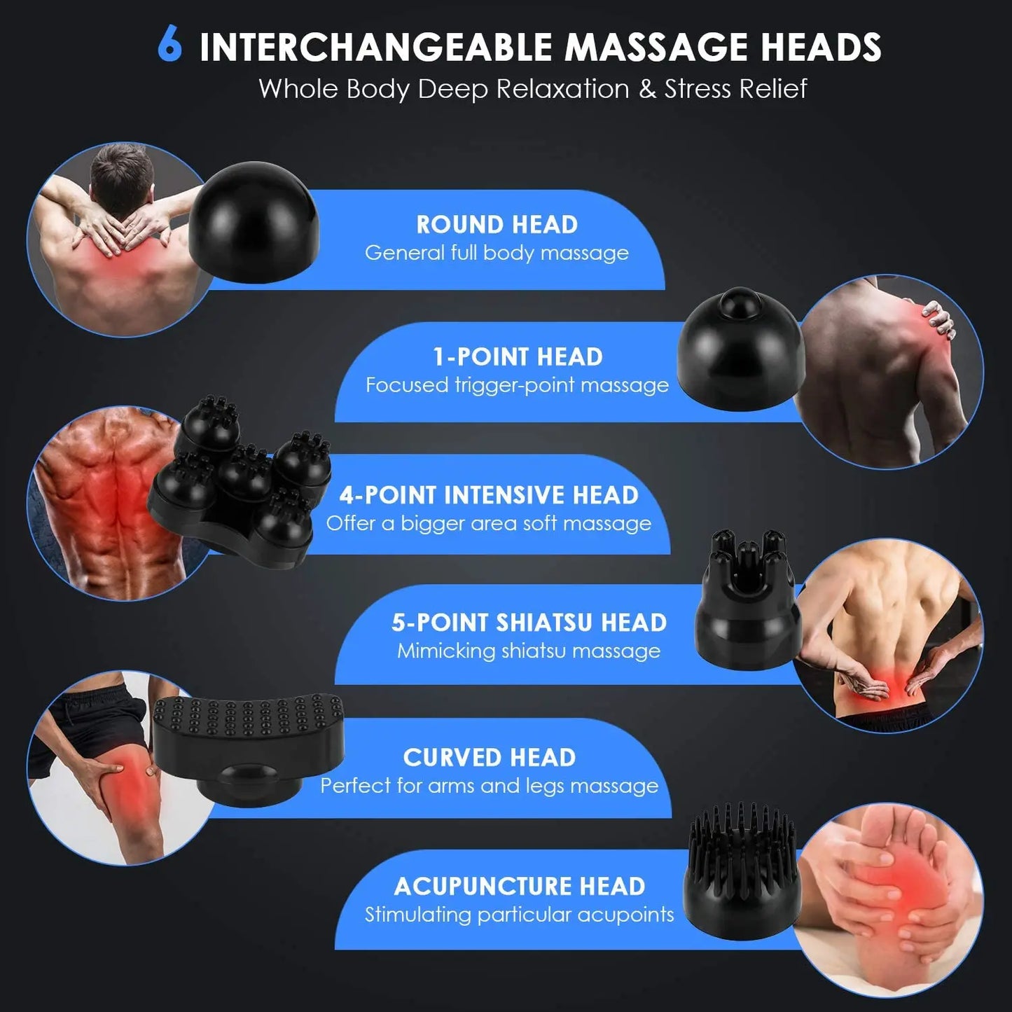 Cordless Rechargeable Portable Handy Electric Massage Machine Full Body Infrared Handheld Percussion Hammer Massager