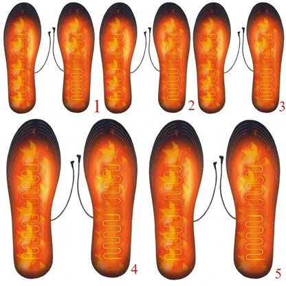USB Heated Shoe Insoles Electric Foot Warming Pad Feet Warmer Sock Pad Mat Winter Outdoor Sports Heating Insole Winter Warm