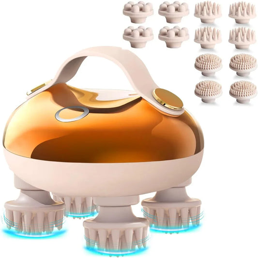 Electric Hair Scalp Massager Kneading 100 Massage Nodes, Portable Head Massager Waterproof Handheld Head Hair Growth Stress Rela