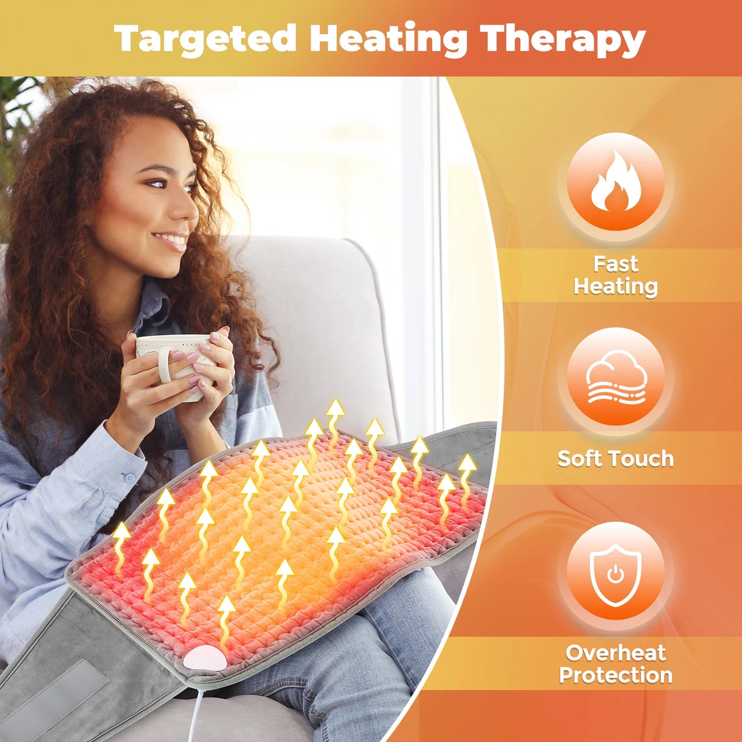 Back Heating Support Belt Electric Waist Brace with Adjustable Temperature Warm Back Belt Abdomen Warmer Lumbar Support Pad