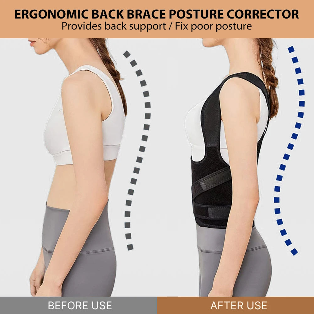 Back Brace and Posture Corrector for Women and Men Adjustable and Lightweight Straightener for Scoliosis Hunchback Correction