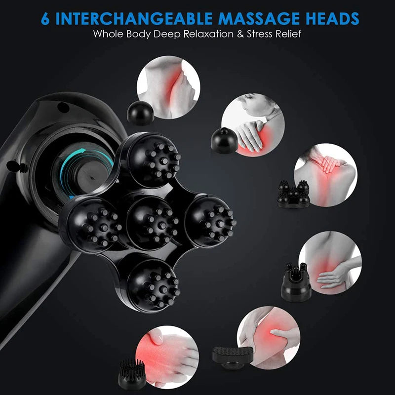 Back Massager Cordless Handheld Back Massager Handheld Electric Heat Deep Kneading Tissue for Full Body Pain Relief