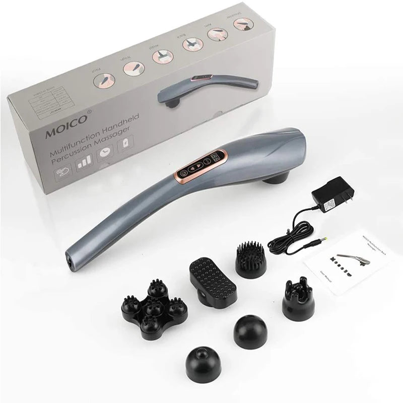 Back Massager Cordless Handheld Back Massager Handheld Electric Heat Deep Kneading Tissue for Full Body Pain Relief