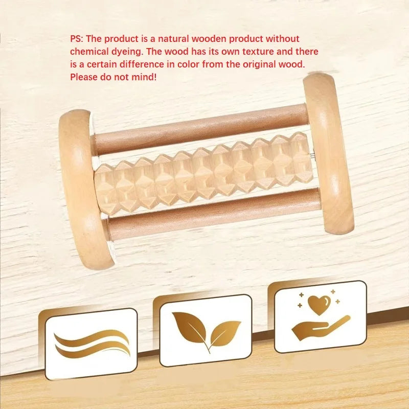 Wooden Massager Body Back Wooden Foot Roller, Foot Massager for Plantar Fasciitis, Stress Relief, Relaxation