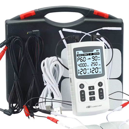 60 Massage Modes 4 in 1 Electric Muscle Stimulator Combo Physiotherapy Therapy 4000Hz EMS IFC RUSS TENS Pulse Electrostimulator